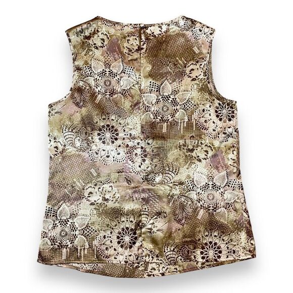 TAHARI Arthur S Levine Gold Medallion Blouse Sz M - Picture 6 of 12